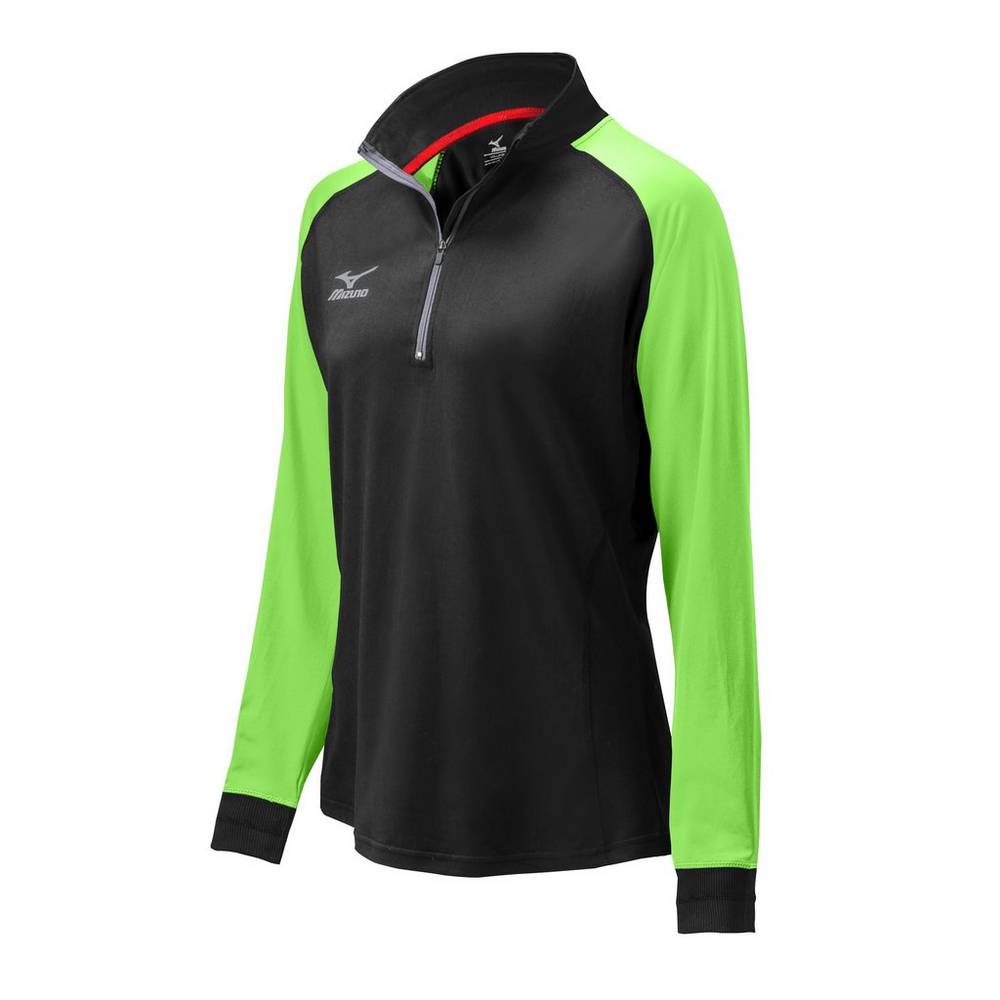 Chaqueta Mizuno Prime 1/2 Zip Mujer Negras/Verde Comprar SYWZ-08932